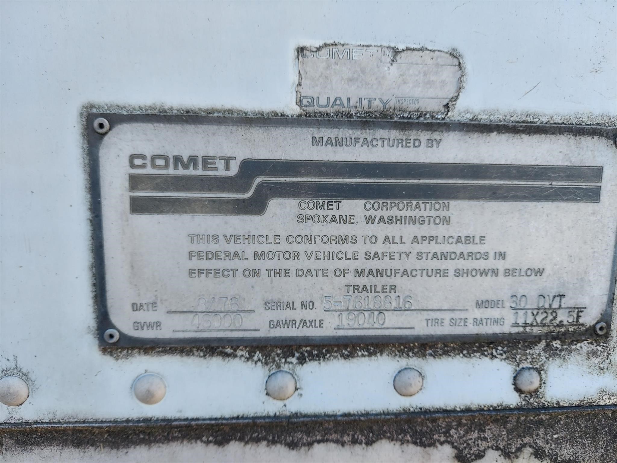 1976 COMET 30' STORAGE DRY VAN 9005758871