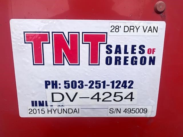 2015 HYUNDAI 28' SINGLE AXEL ROLL DOOR DRY VAN 9049401872