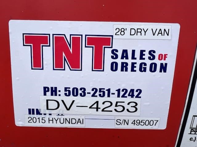 2015 HYUNDAI 28' SINGLE AXLE SPRING RIDE DRY VAN 9049403658