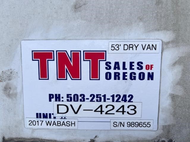 2017 WABASH 53' TANDEM SPRING RIDE DRY VAN 9049462420