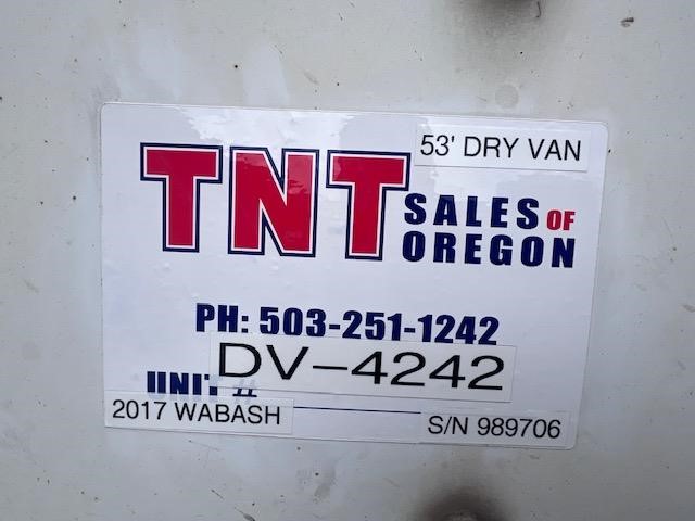 2017 WABASH 53' TANDEM SPRING RIDE DRY VAN 9049464168