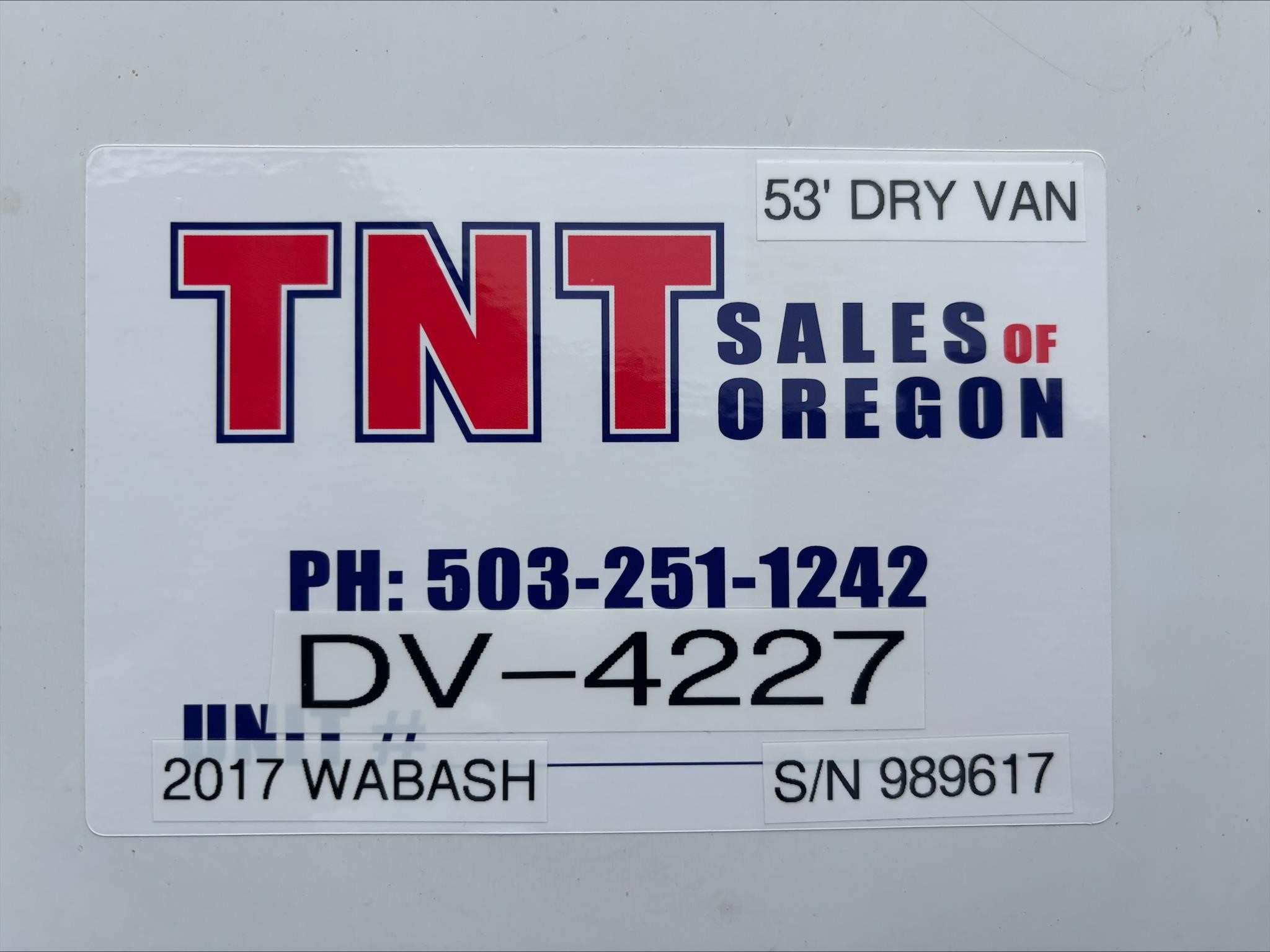 2017 WABASH 53' TANDEM SPRING RIDE DRY VAN 9049472173